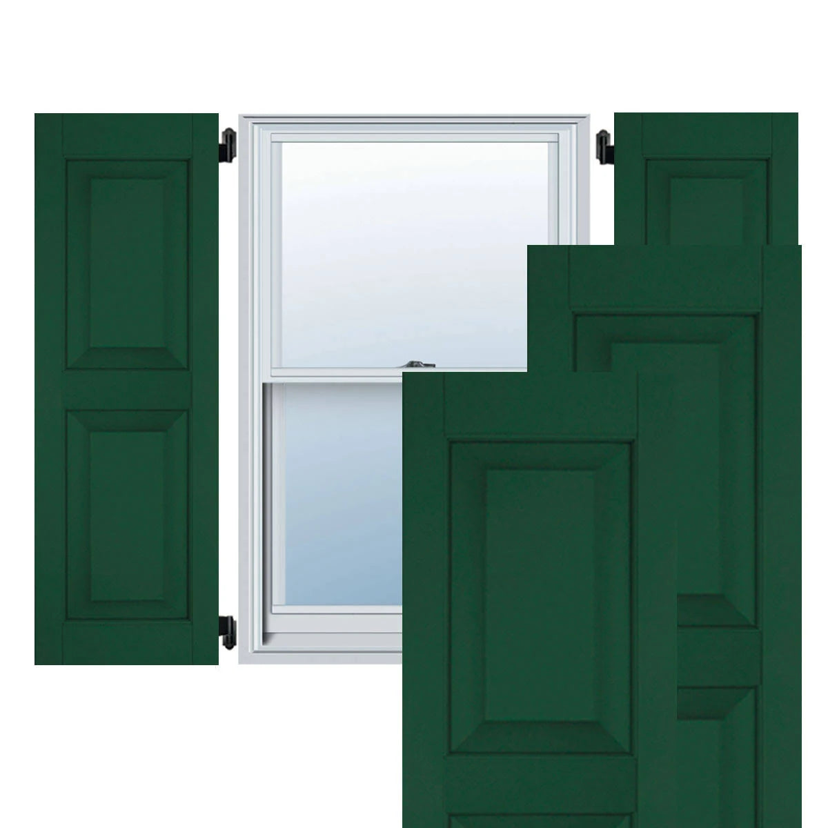 15 in. x 41 in. Real Wood Pine Raised Panel Shutters Pair E4986