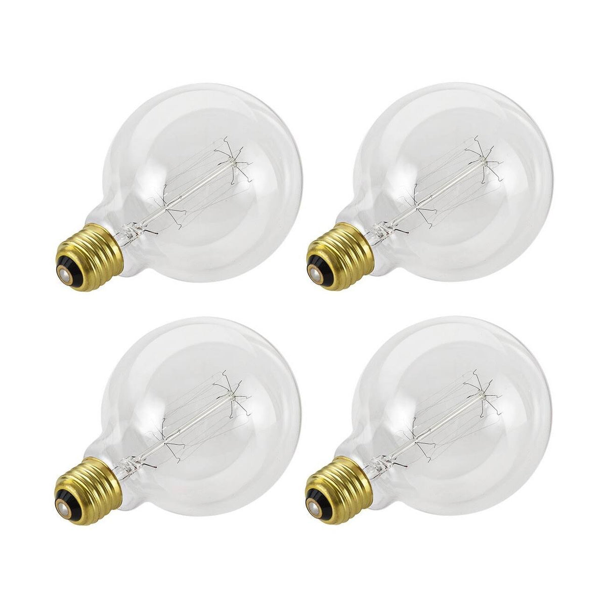 40W E26 Incandescent Edison Globe Light Bulb Set of 4 N77851