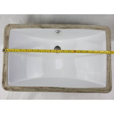 18 in. Rectangle Undermount Sink Set in White I44278
