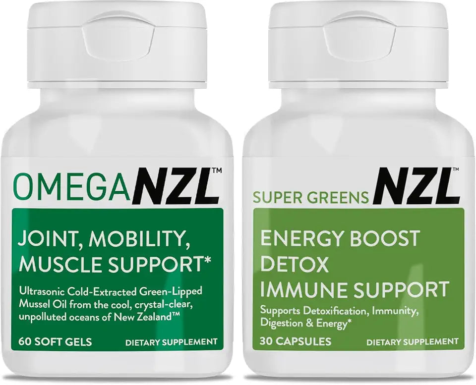 60 Softgels Green-Lipped Mussel Oil Softgels Plus 30 Capsules Super Greens Q6943