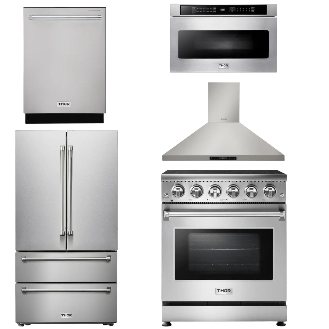 30 Electric Range, Range Hood, Microwave, Refrigerator, Dishwasher N152