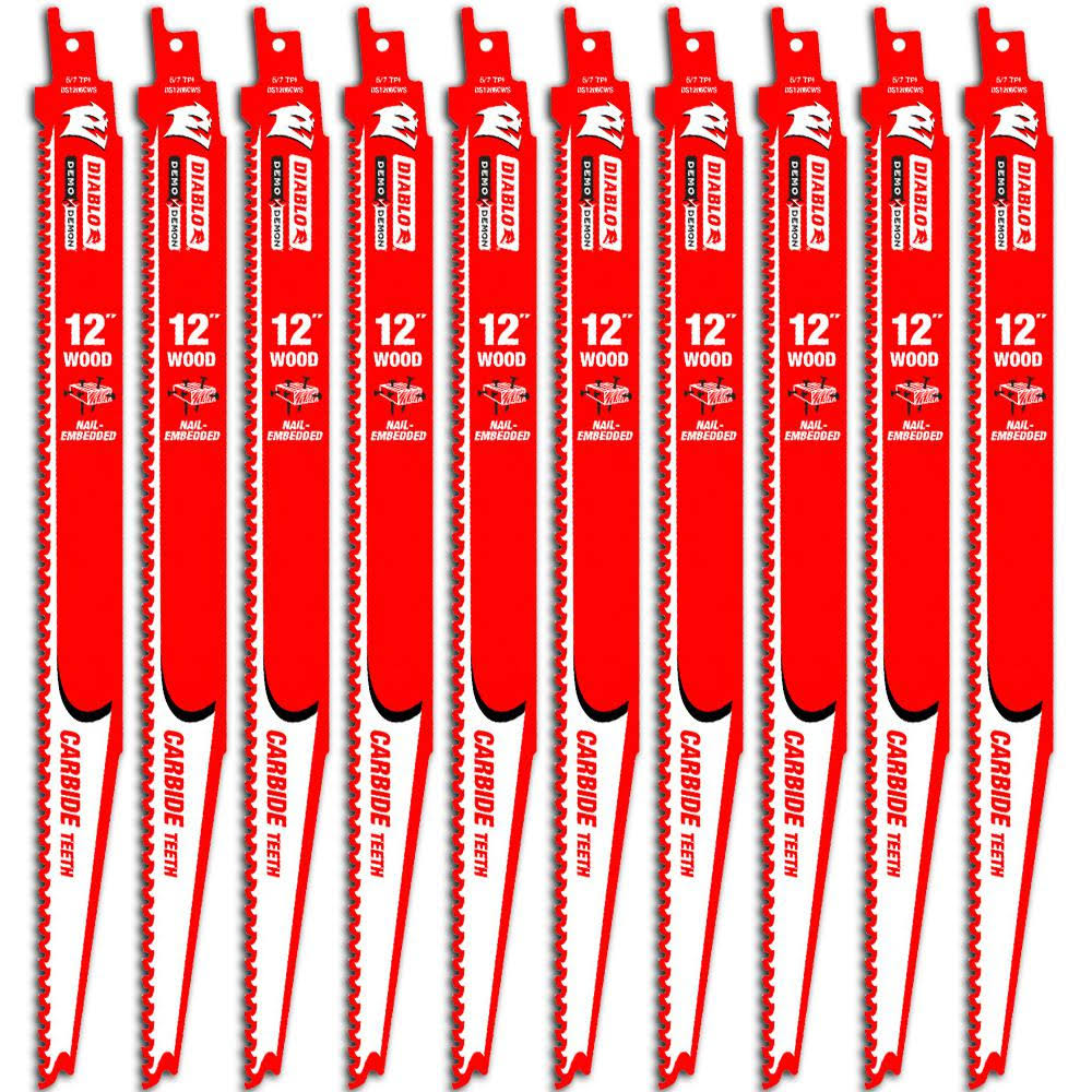 12 inch Nail Embedded Wood Reciprocating Blades U826