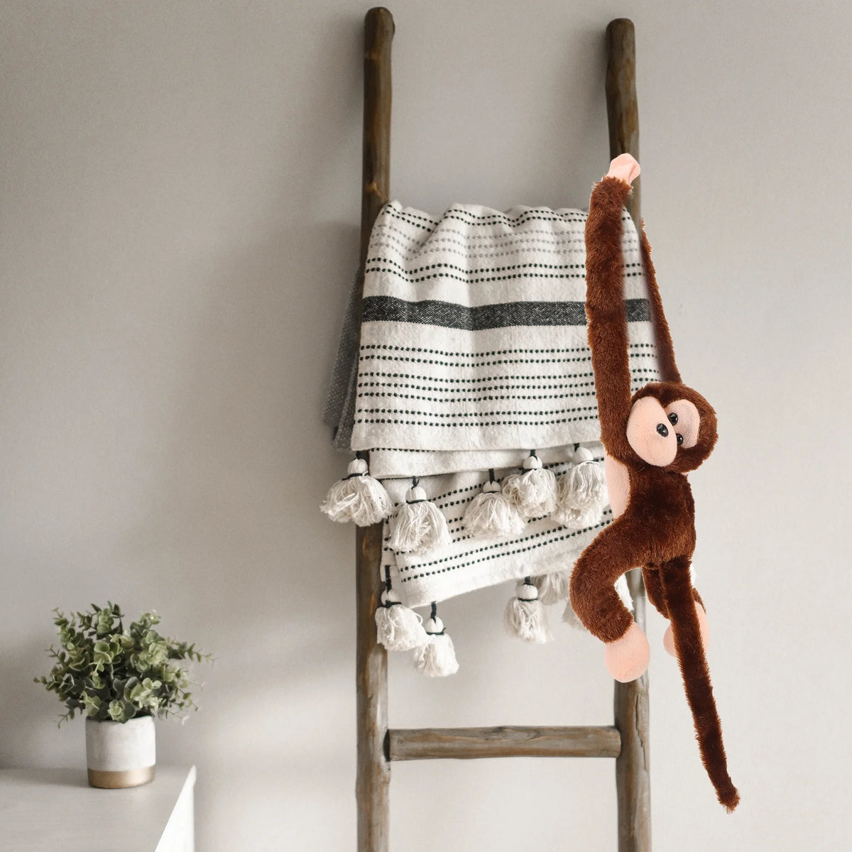 2Pcs Hanging Plush Monkey Doll Stuffed Animal Toy C63881