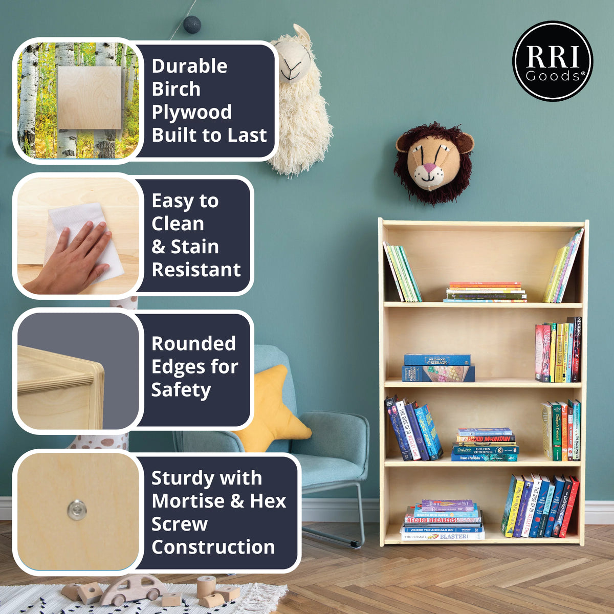 5 Shelf Wooden Bookcase P602417