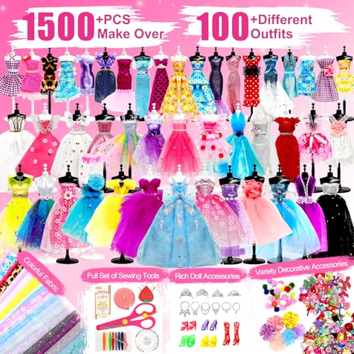 1500+PCS Fashion Designer Kit with Sketchbook & 5 Mannequins S50676