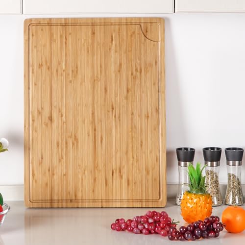Extra Large Bamboo Wood Cutting Board, 30 x 20 Inch with Juice Groove U834