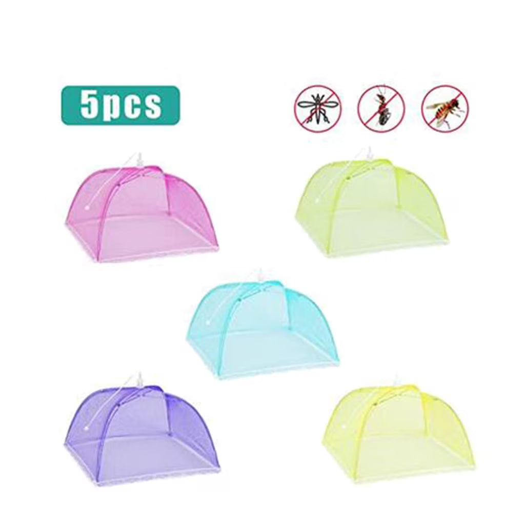 5 Large Mesh Screen Food Cover Tent Dome Net Umbrella Picnic I370970