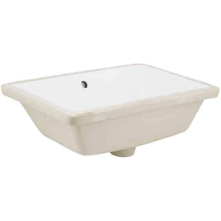 18 in. Rectangle Undermount Sink Set in White I44278