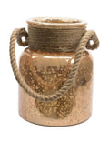 Copper Colored Glass Hurricane with Rope Handle J2403
