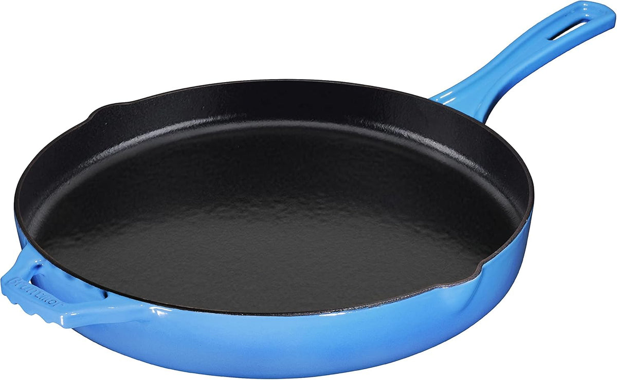 Red Enameled 12 inch Non-Stick Cast Iron Skillet V7351