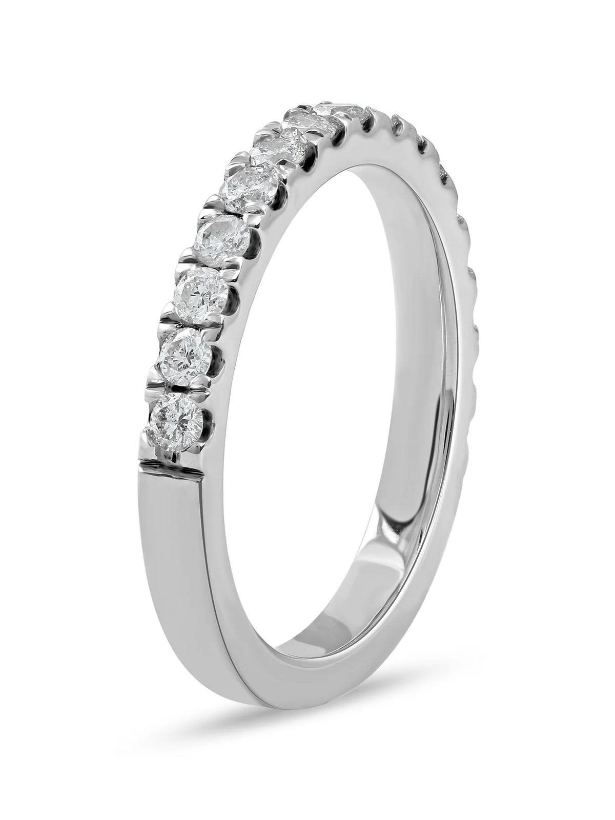 14K White Gold Diamond Wedding Band V18111