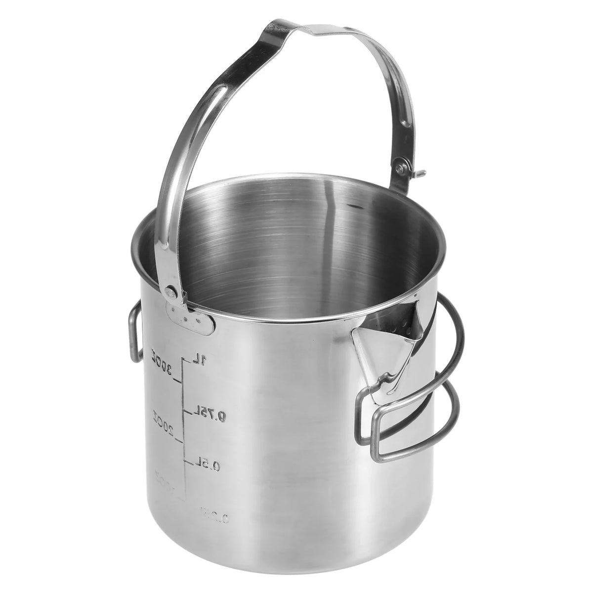 Stainless Steel 1L Cooking Kettle with Foldable Handle V70194