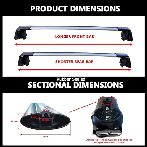 Silver Lockable Roof Rack Crossbars D64903