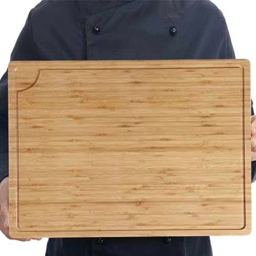 Extra Large Bamboo Wood Cutting Board, 30 x 20 Inch with Juice Groove U834