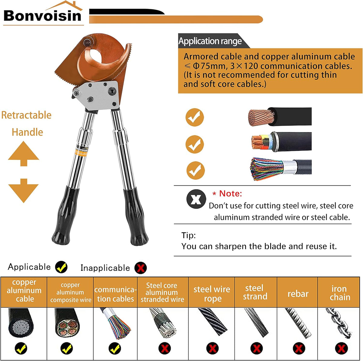 Heavy Duty Ratchet Cable Cutter Z33548