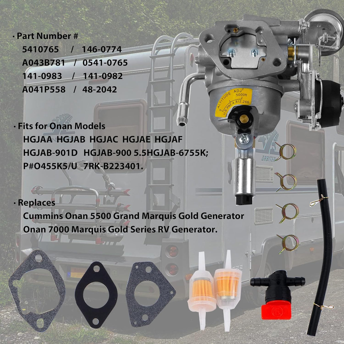 Carburetor with Mounting Gaskets Cleaner Tool Kit Fuel Filter Pack of 2 R360685