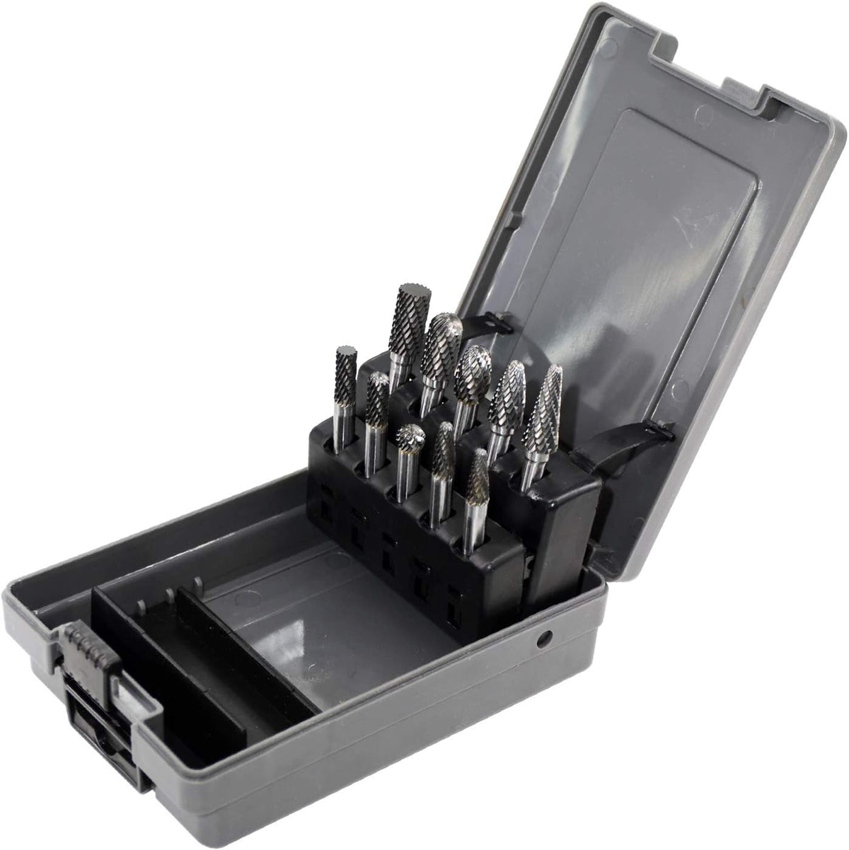 10pcs Tungsten Carbide Rotary File Burrs Set with 1/4'' Shank Double Cut J1268