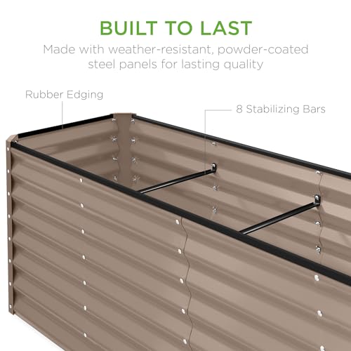 Gray 8x4x2ft Outdoor Metal Raised Garden Bed V58343