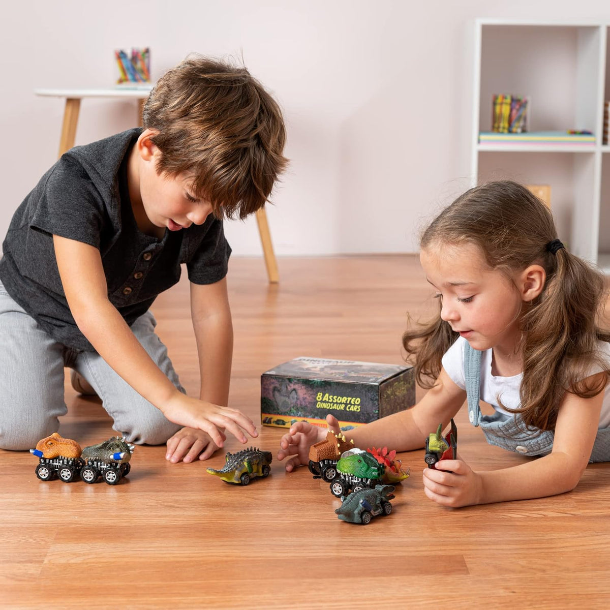 Dinosaur Pull Back Toy Cars Vehicle Playsets F49107
