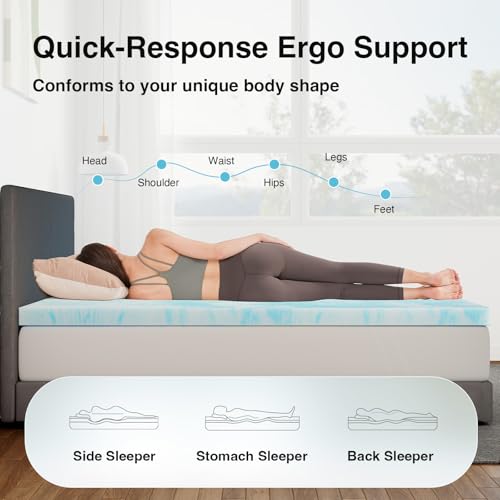 3 Inch Cooling Gel Memory Foam Mattress Topper Queen T75278