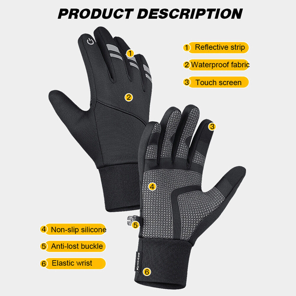 Waterproof Touchscreen Full Finger Sport Gloves V7723