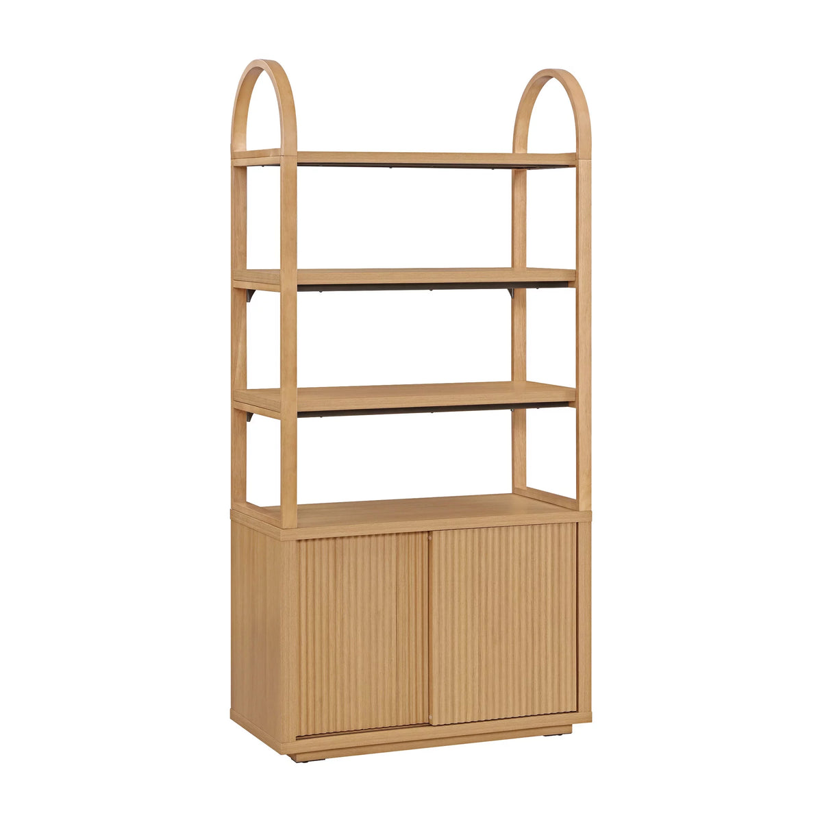 Fluted 3-Shelf Bookcase with Storage Cabinet B8279