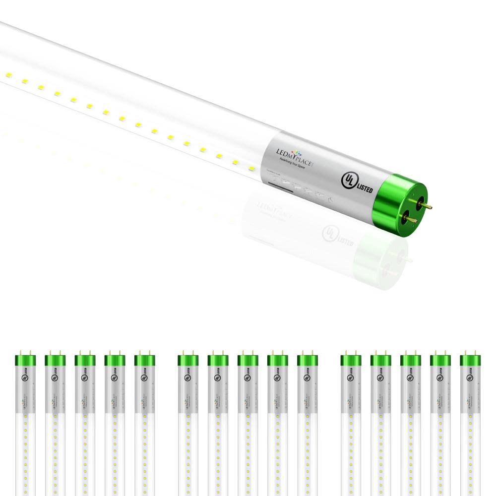 T8 4ft LED Tube 18W 2400 Lumens 5000K Clear 15-Pack X714955
