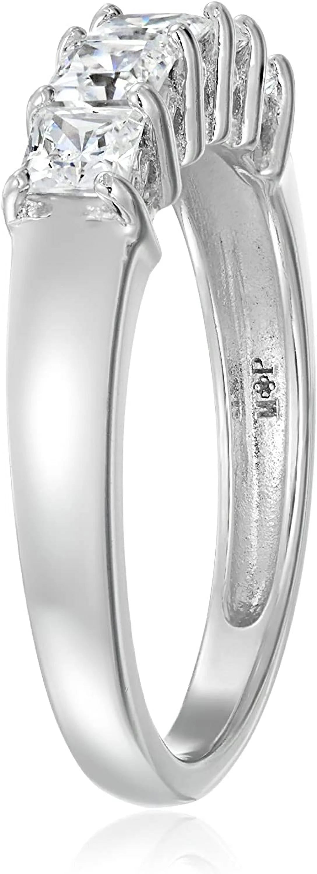 Platinum or Gold Plated Sterling Silver 5-Stone Ring I782022