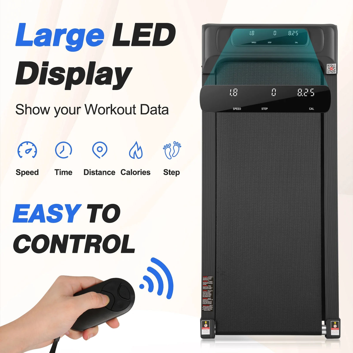 2.5HP Electric Walking Pad Treadmill with LED Display P593633