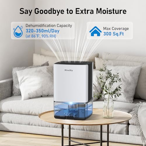 35oz Water Tank Small Dehumidifier with 7 Colorful Lights F54922