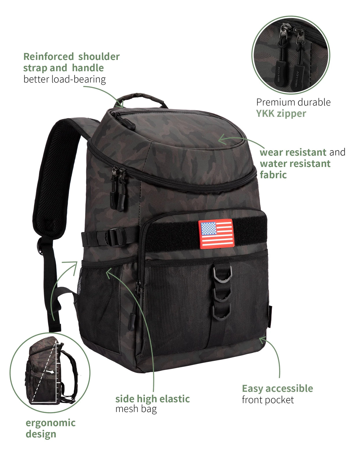 Black 25L Insulated Cooler Backpack P353