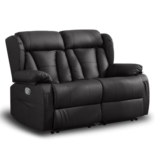 Brown RV Loveseat Recliner Sofa with Side Pockets R727