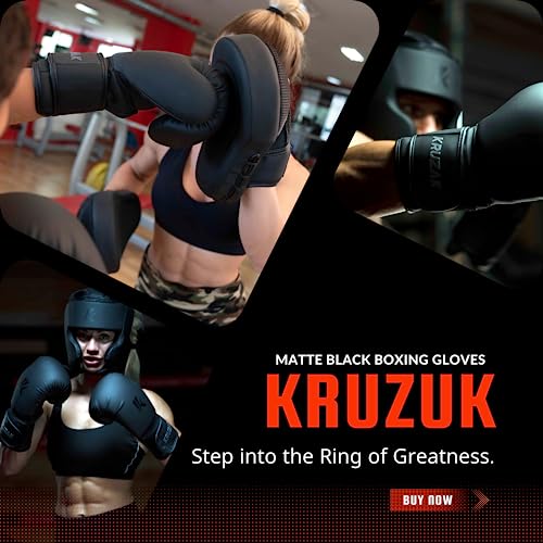 Matte Black Boxing Gloves and Pads X190