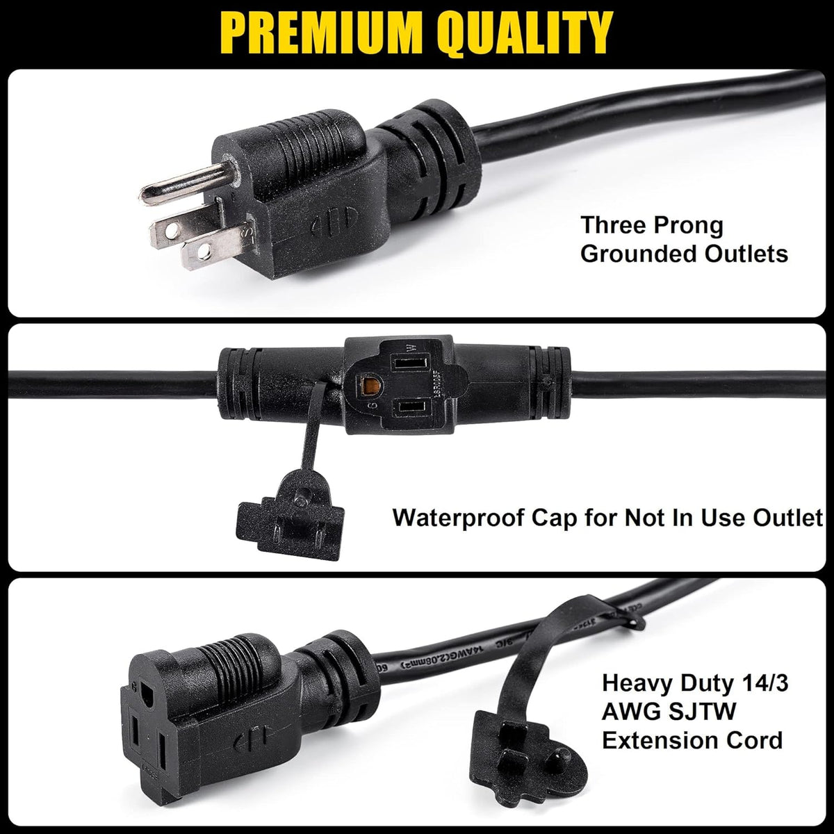 Outdoor Extension Cord with 10 Outlet Taps 50 Feet W1663