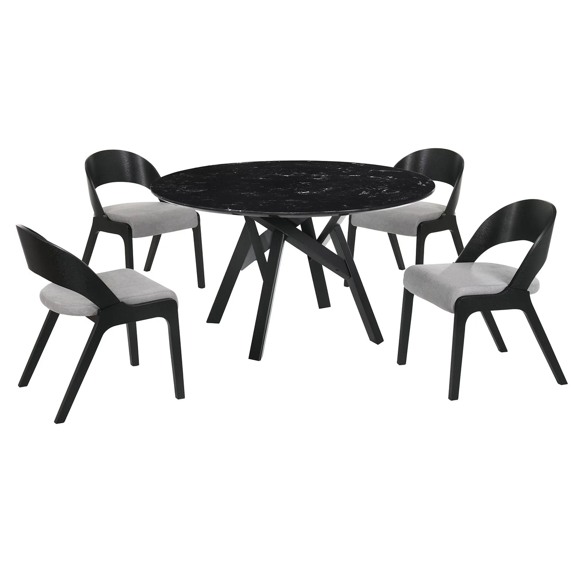 5-Piece Wood Dining Table and Chair Set F6507