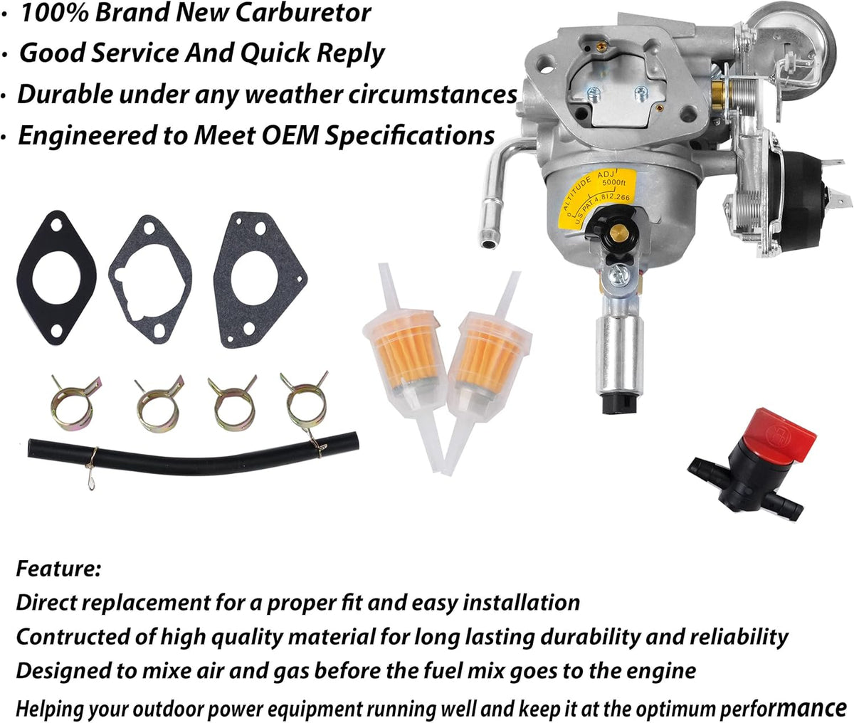 Carburetor with Mounting Gaskets Cleaner Tool Kit Fuel Filter Pack of 2 R360685