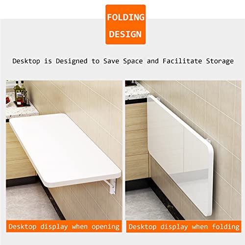 Heavy Duty Wall-Mounted Drop-Leaf Table White L90xW50cm X188096