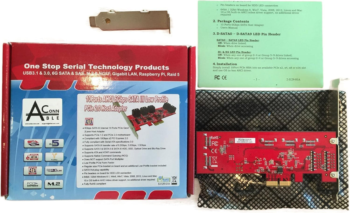 10 Port SATA III PCIe Expansion Card C484082