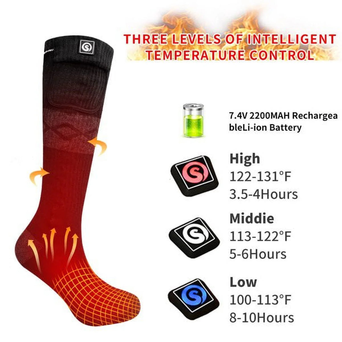 Heated Socks with Rechargeable Battery D4010