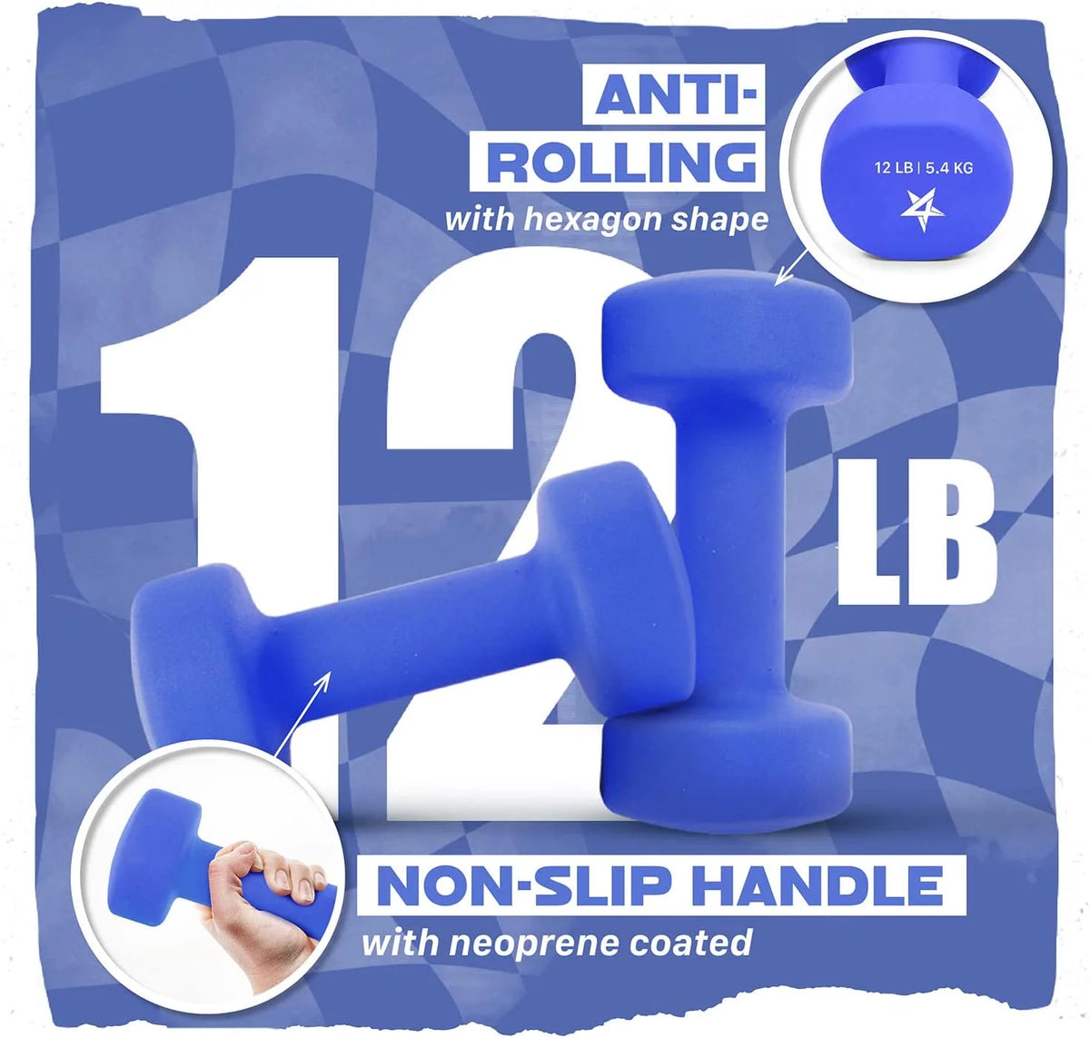 3 lbs Neoprene Dumbbells with Non Slip Grip, Light Green, Pair R28962