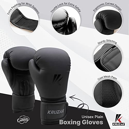 Matte Black Boxing Gloves and Pads X190