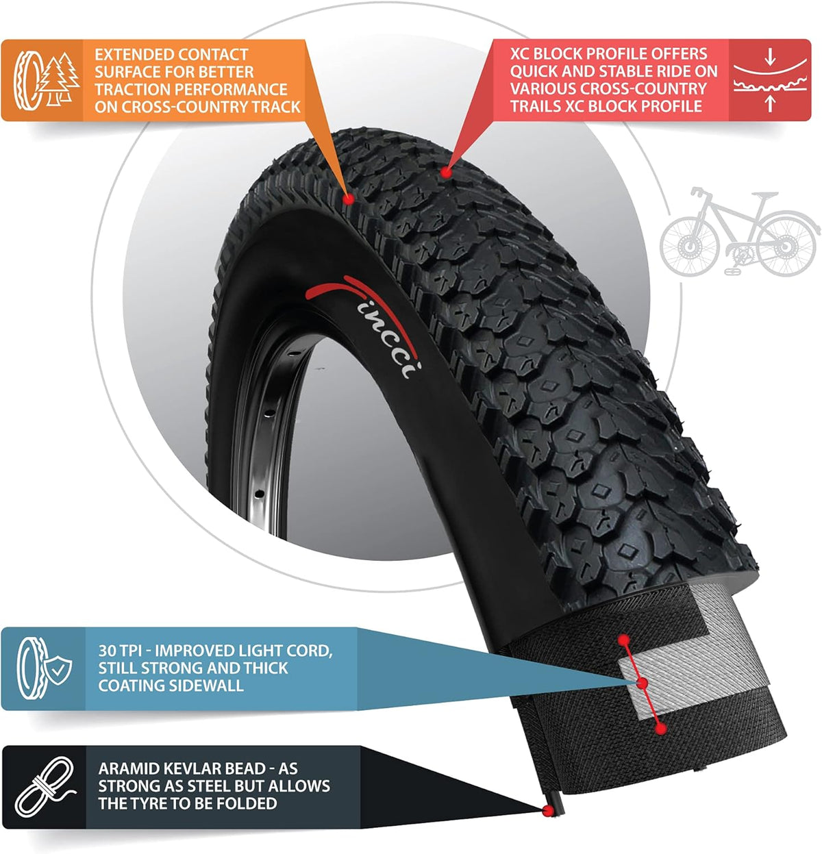 Pair 26 x 2.125 Inch 57-559 Foldable Tires for Mountain Bike R165798