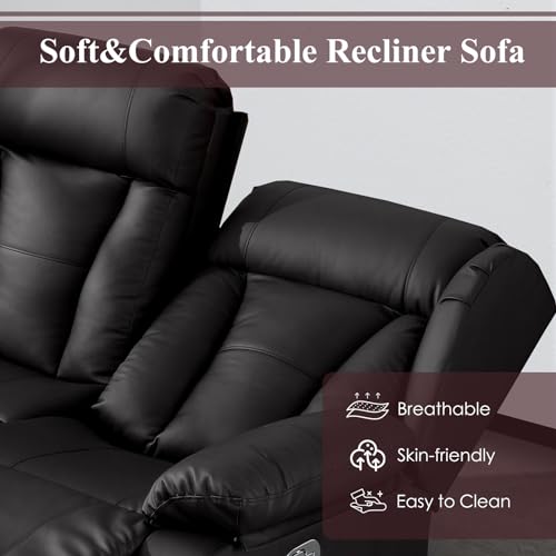 Brown RV Loveseat Recliner Sofa with Side Pockets R727