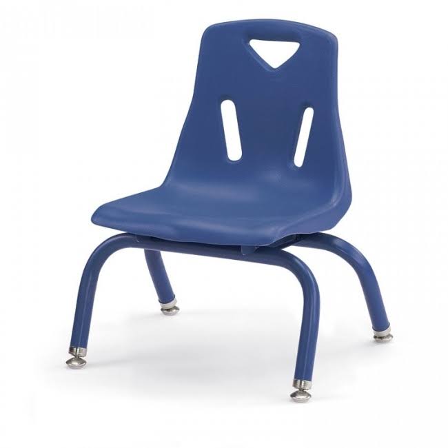 Yellow Stacking Chairs with Powder-Coated Legs, Set of 6 N532