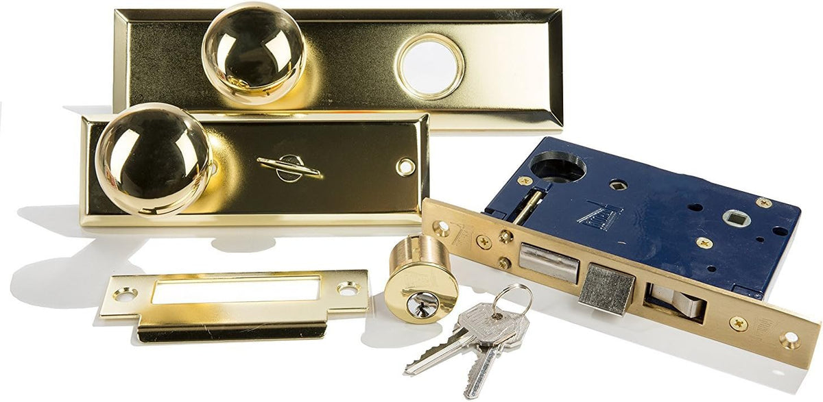 Polished Brass Mortise Lockset Pack of 2 T92956