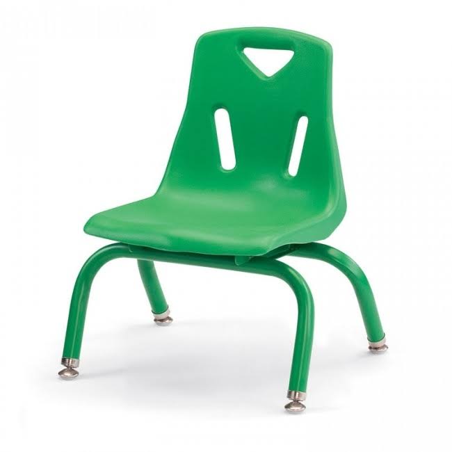 Yellow Stacking Chairs with Powder-Coated Legs, Set of 6 N532