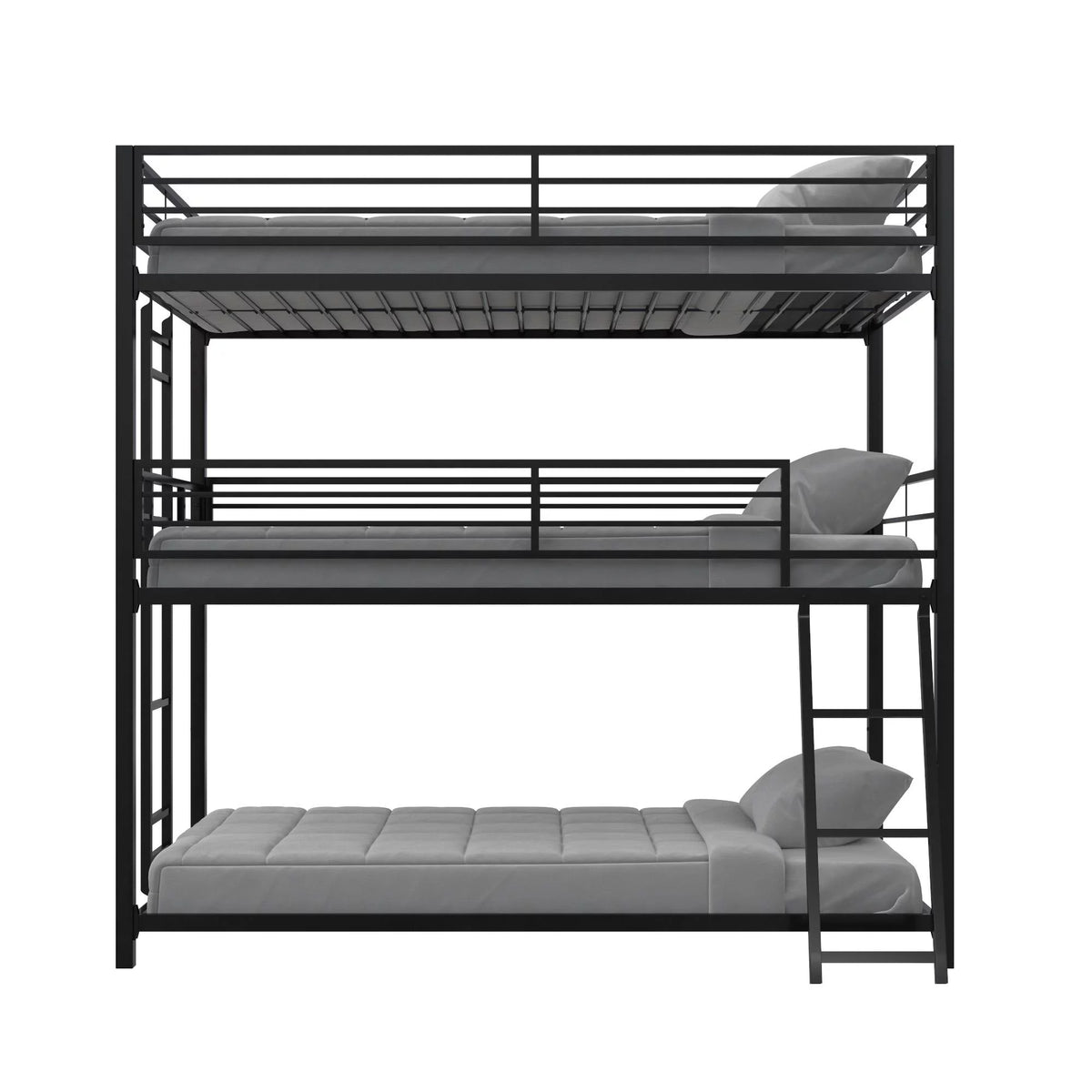 Black Triple Twin Metal Bunk Bed U13392