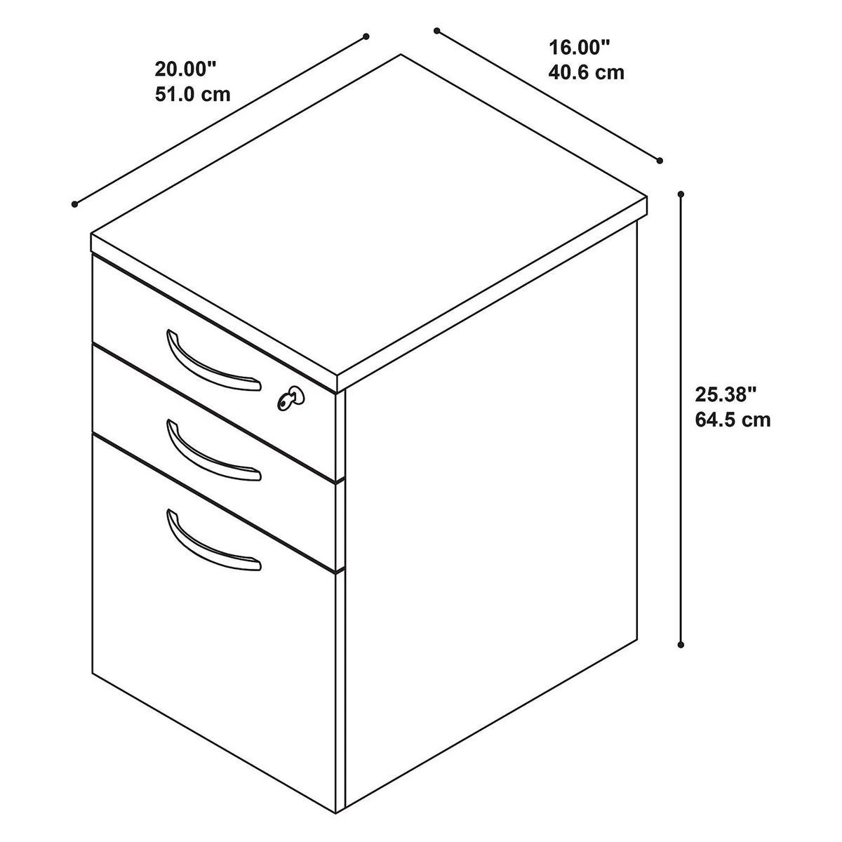 3 Drawer Mobile File Cabinet S305243