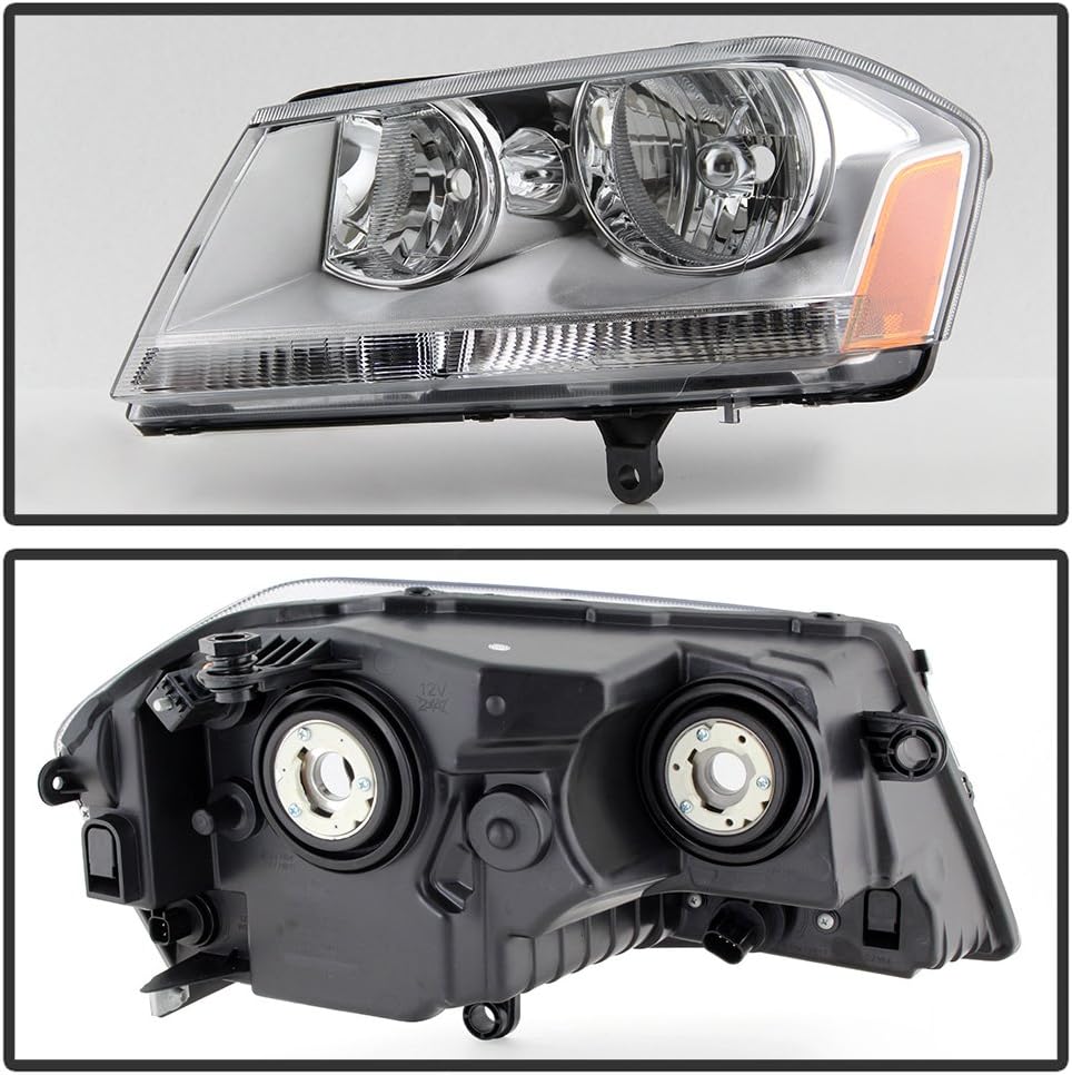 2008-2014 Dodge Avenger Chrome Housing Headlights Replacement Pair Set P610