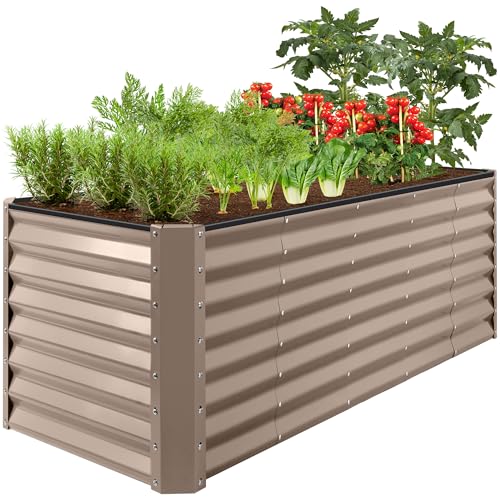Gray 8x4x2ft Outdoor Metal Raised Garden Bed V58343
